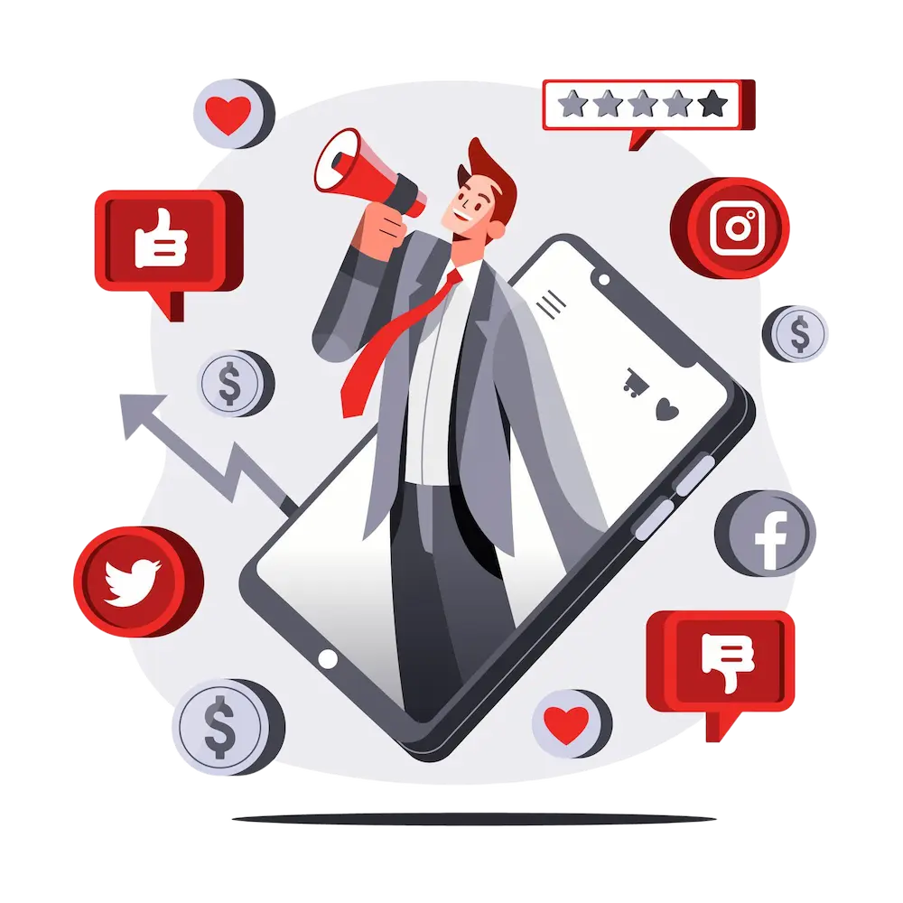 flat mobile marketing concept illustration