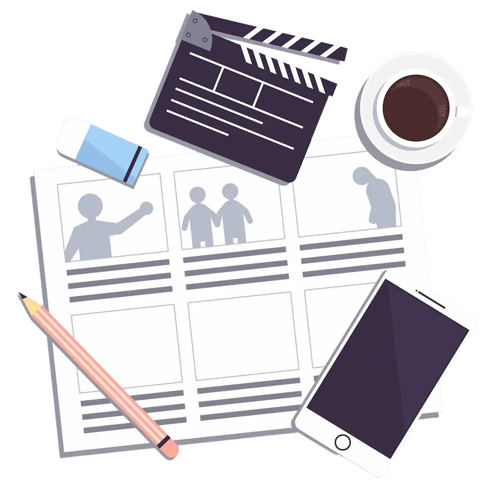 illustration storyboard concept elements